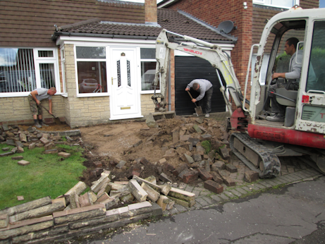 Excavation work during site preparation