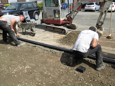 Sub-base being levelled