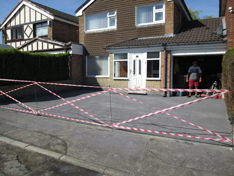 Imprinted concrete protected after installation